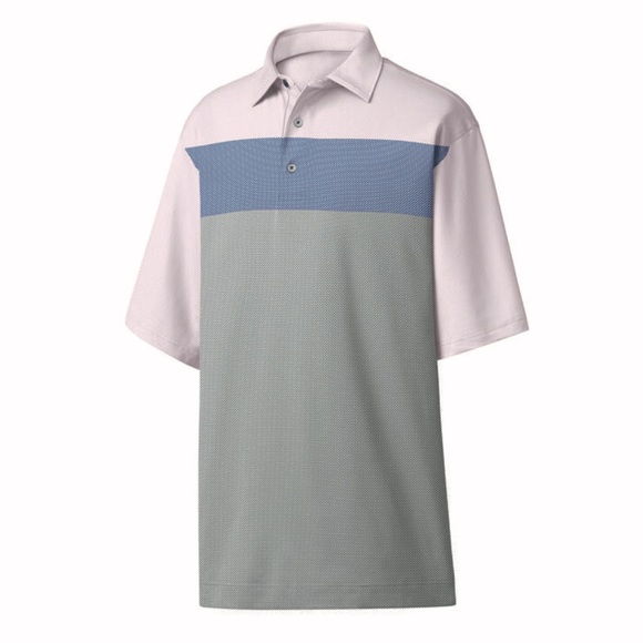 3 for $15 FootJoy Birdseye Jacquard Color Block Polo Shirt Short Sleeve Golf - Picture 1 of 6